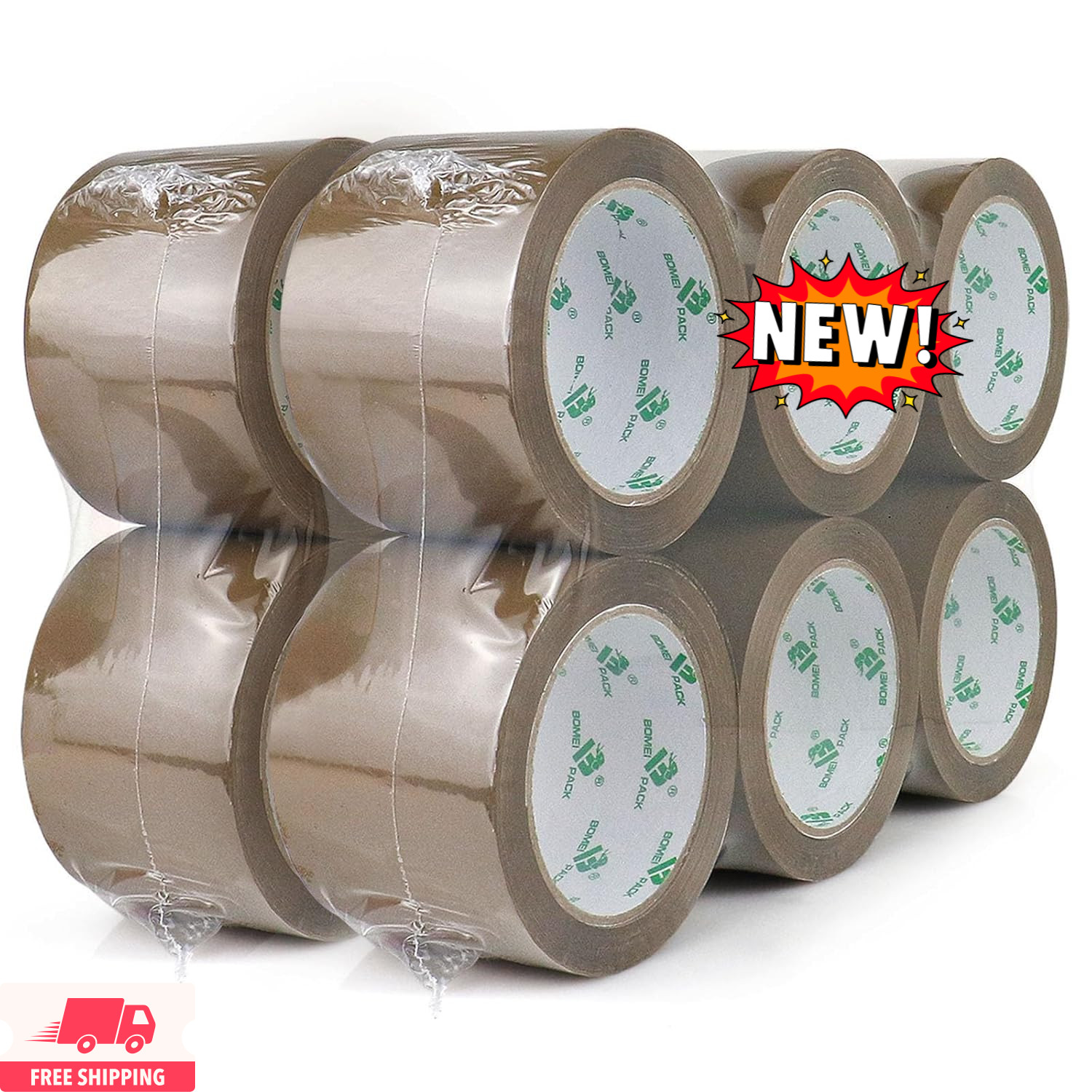 Cinta de embalaje marrón de 7,6 cm de ancho, 12 rollos de cinta de embalaje marr Cinta de embalaje marrón de 7,6 cm de ancho, 12 rollos de cinta de embalaje marr