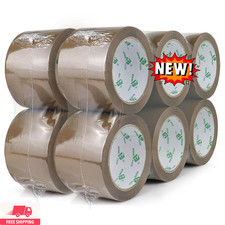 Cinta de embalaje marrón de 7,6 cm de ancho, 12 rollos de cinta de embalaje marr picture