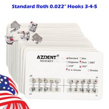 AZDENT Dental Orthodontic Brackets Braces Standard Roth.022 Hooks 3-4-5 FDA picture