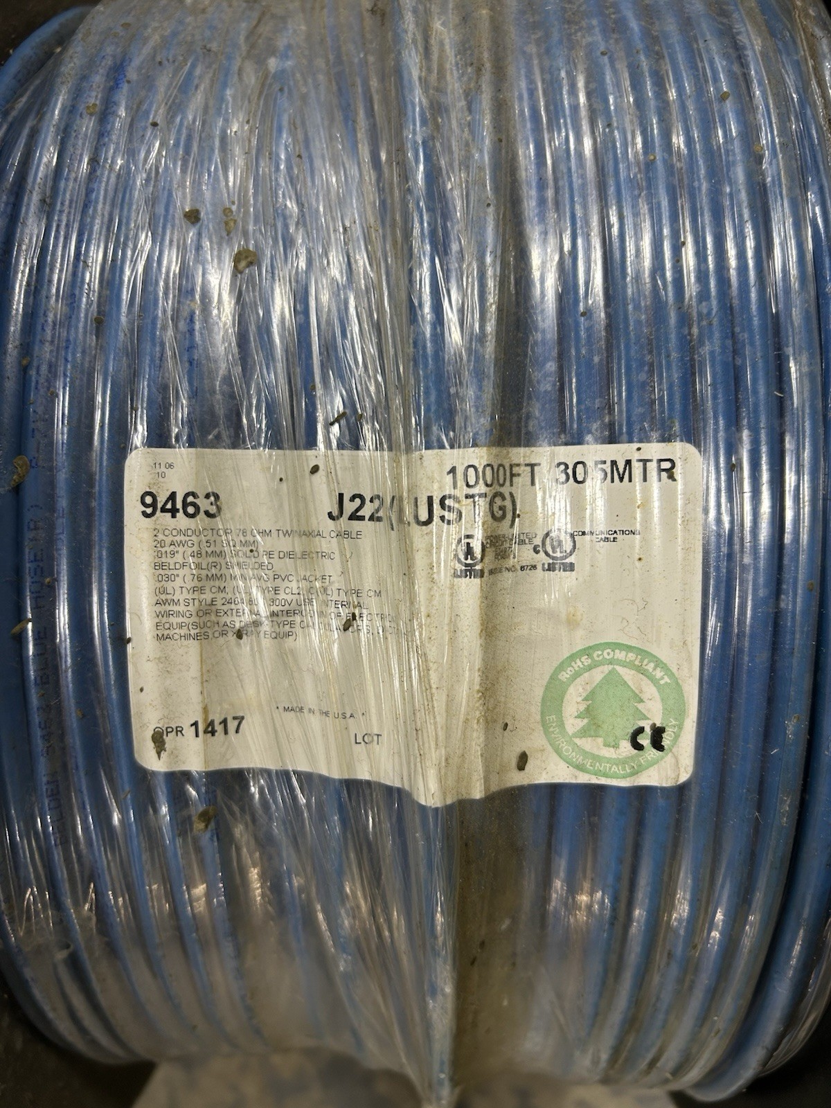 Belden 9463 J221000 Communication Cable 1000 FT 305 MTR 20/2C Belden 9463 J221000 Communication Cable 1000 FT 305 MTR 20/2C