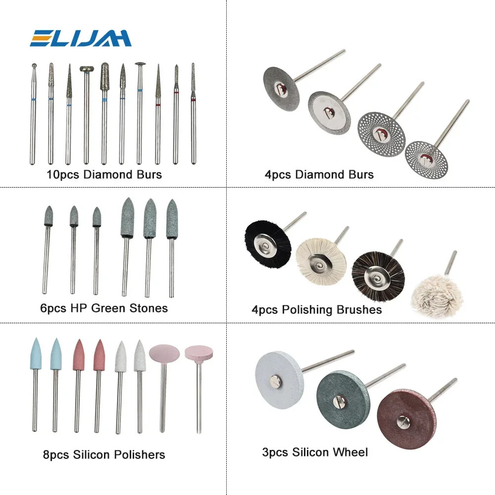 Dental Lab Polishing HP RA Kit Diamond Burs Brush For Low Speed Handpiece -35Pcs Dental Lab Polishing HP RA Kit Diamond Burs Brush For Low Speed Handpiece -35Pcs