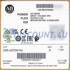 New Sealed Allen Bradley 25B-A2P5N104 Ser A PowerFlex 525 AC Drive 0.4kW 0.5Hp picture