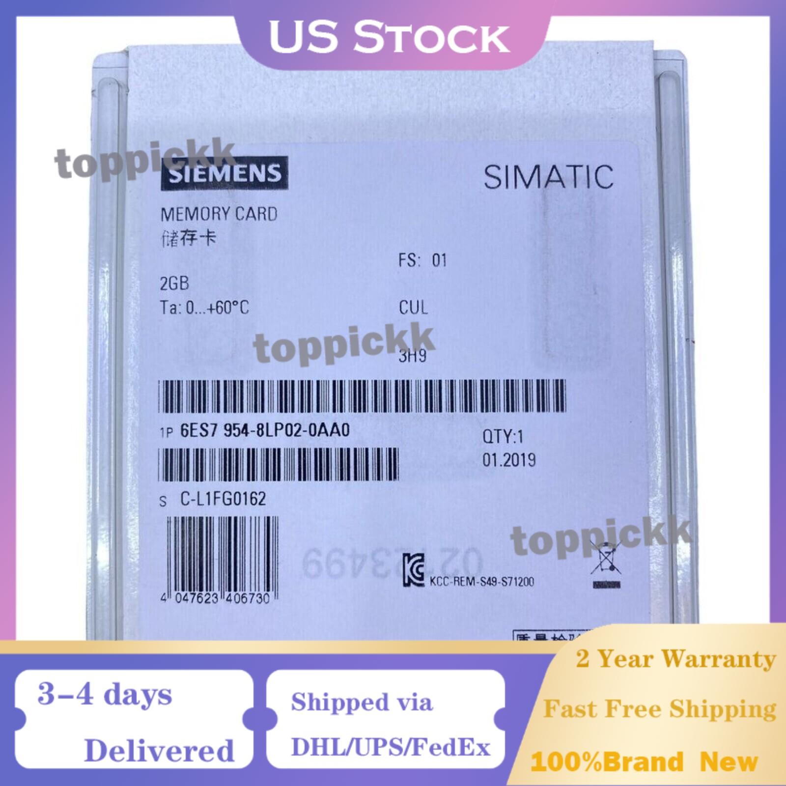 New Siemens 6ES7954-8LP02-0AA0 SIMATIC S7 2GB Memory Cards 6ES7954-8LP02-0AA0 New Siemens 6ES7954-8LP02-0AA0 SIMATIC S7 2GB Memory Cards 6ES7954-8LP02-0AA0
