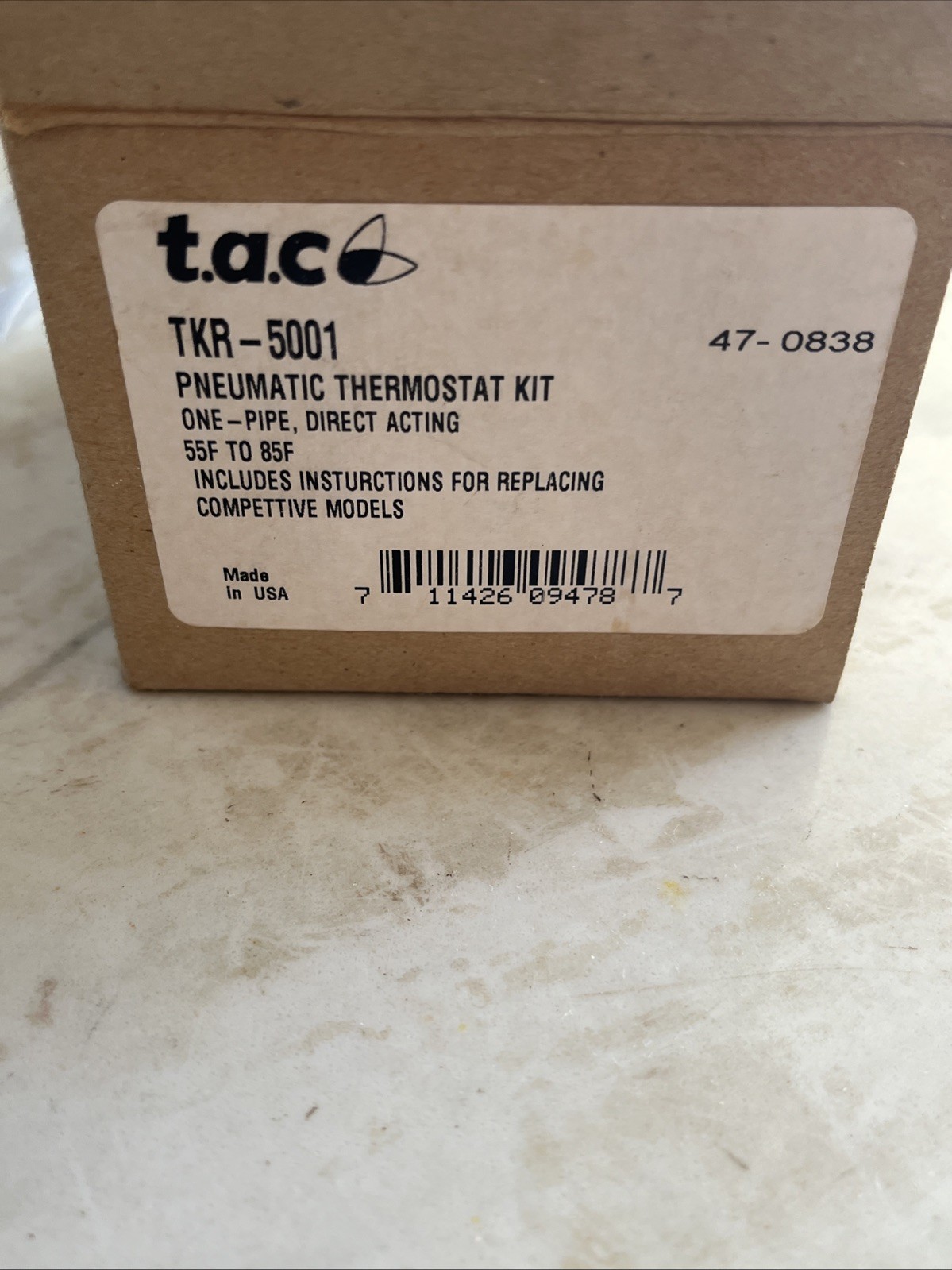 Barber Colman TKR-5001 Pneumatic Thermostat Kit USA Barber Colman TKR-5001 Pneumatic Thermostat Kit USA