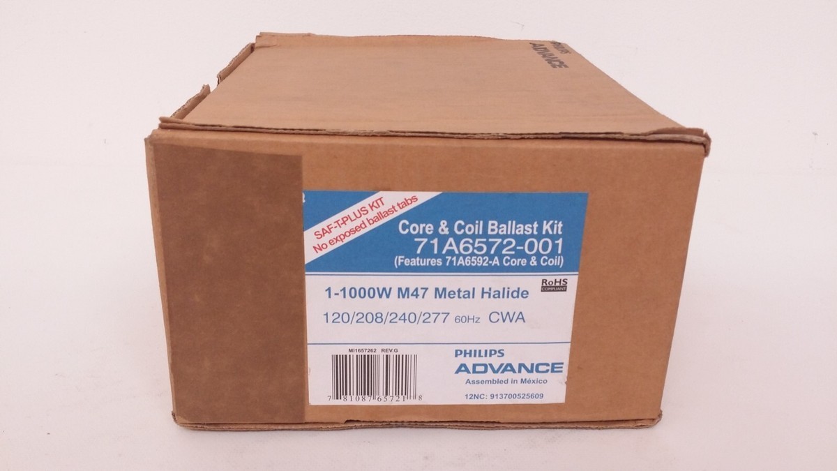 Philips Advance Core & Coil Ballast Kit 71A6572-001 1-1000W M47 Metal Halide NEW Philips Advance Core & Coil Ballast Kit 71A6572-001 1-1000W M47 Metal Halide NEW