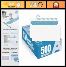 500ct Windowless Self-Seal Business Envelopes - Letter Size, Security, Bulk Pack picture