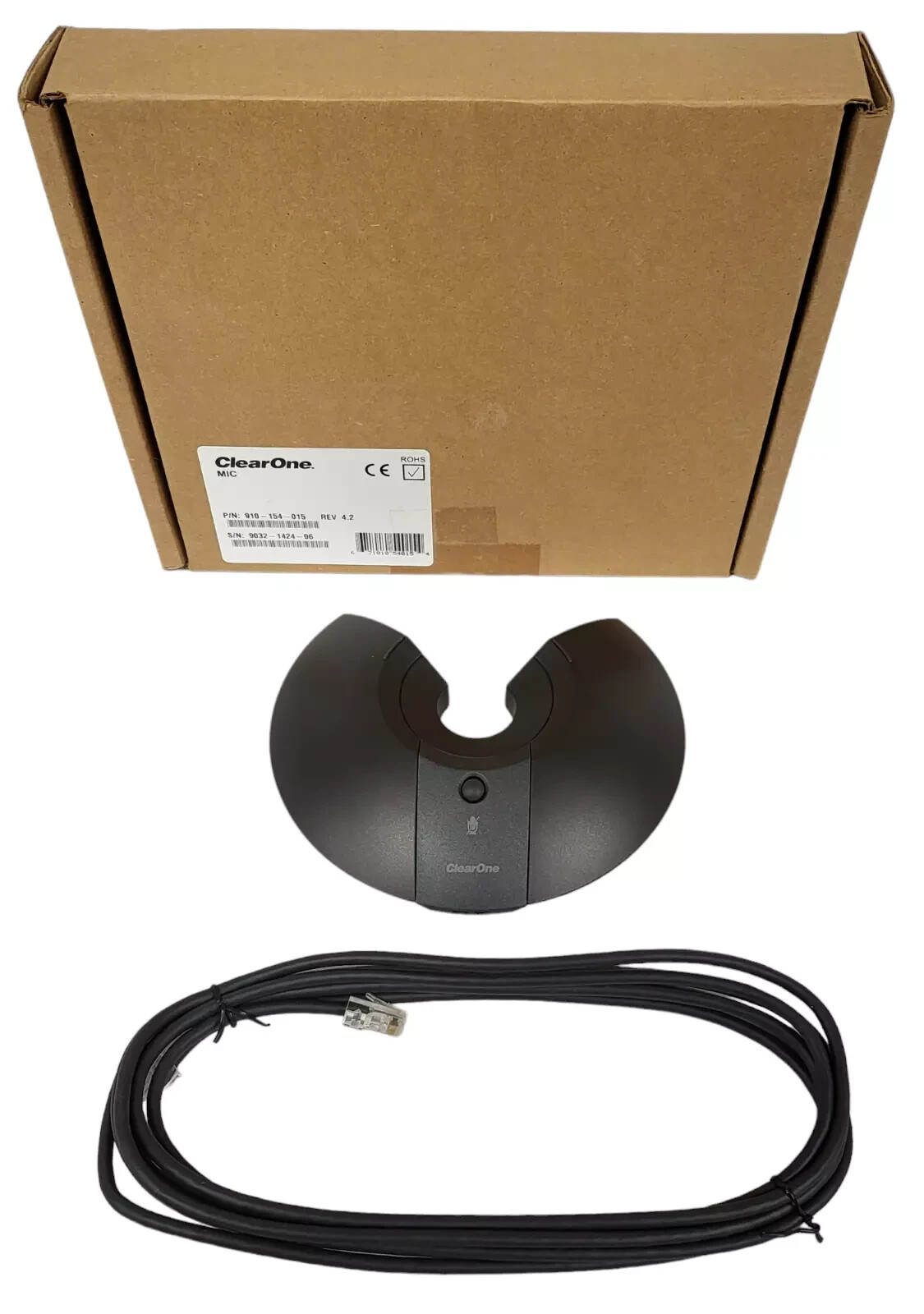 NEW ClearOne 910-154-015 Black Interact Conference Communications Microphone Pod