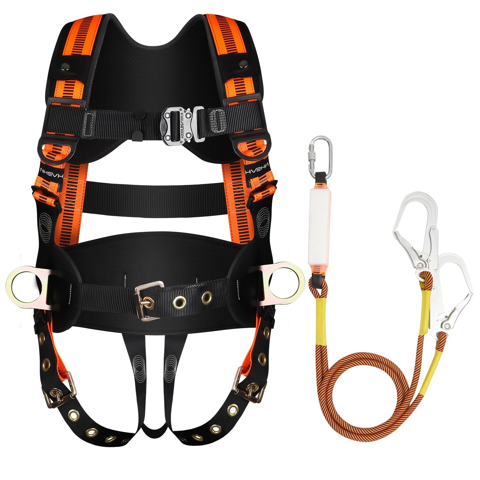 Tree Climbing Harness with Lanyard, Safety Harness for Men Construction, Fall... Tree Climbing Harness with Lanyard, Safety Harness for Men Construction, Fall...