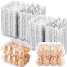 100 Packs Egg Cartons Cheap Bulk Plastic for 12 Eggs Clear Egg Cartons picture