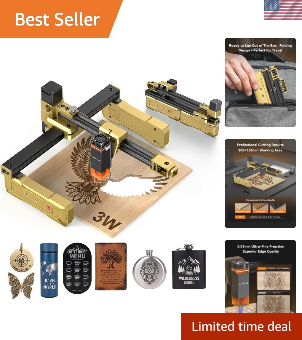 Complete 3000mW Laser Engraving Kit - Safe, User-Friendly & Portable Design