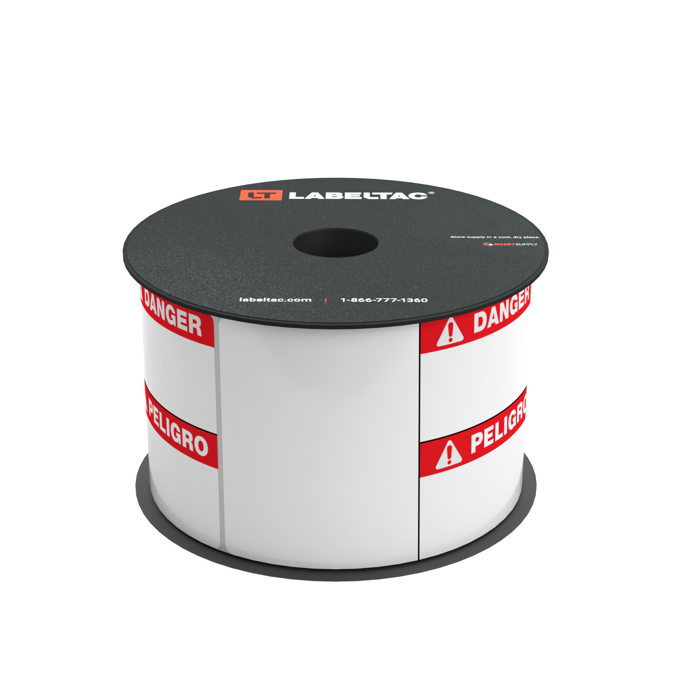 LabelTac Die-Cut Danger (Bilingual Spanish) Label Roll 3