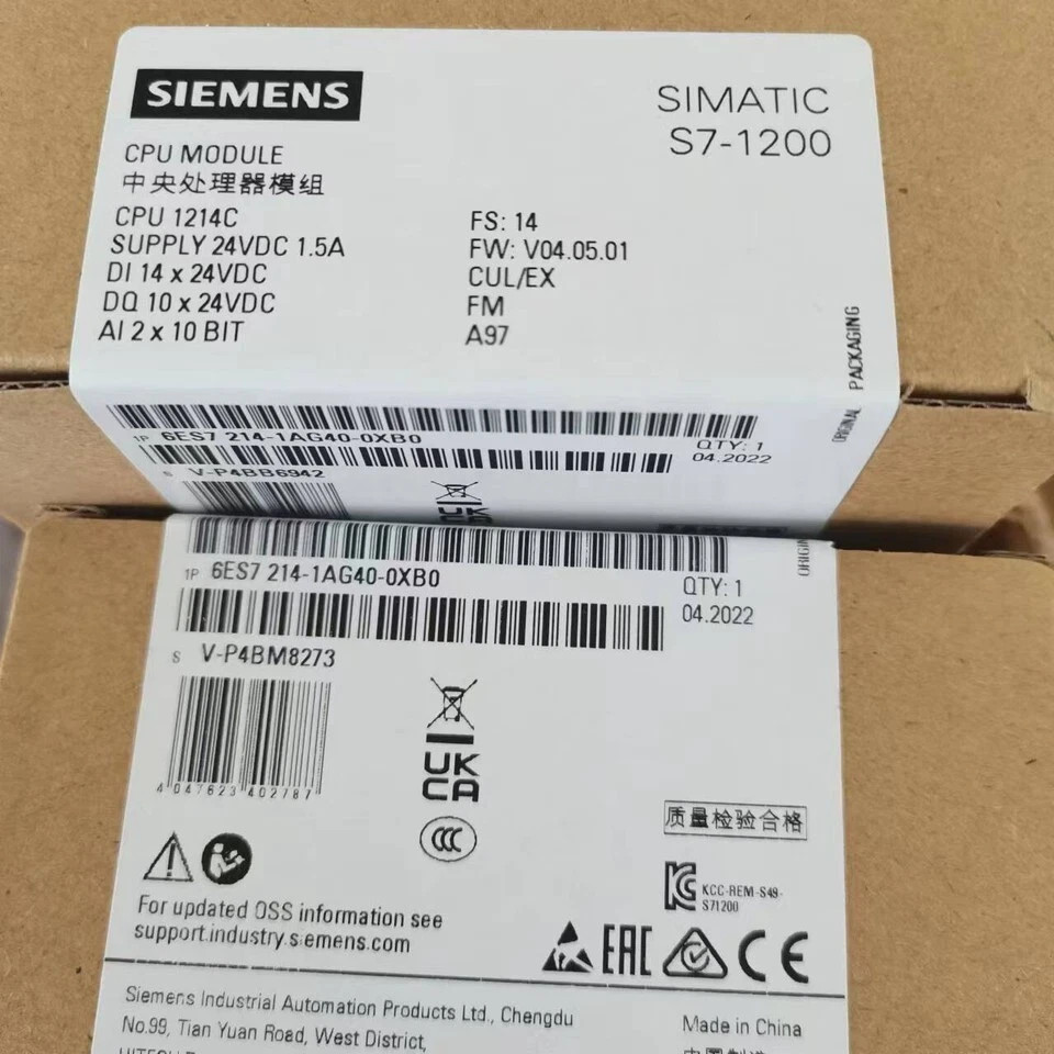 New SIEMENS 6ES7 214-1AG40-0XB0 6ES7214-1AG40-0XB0 S7-1200 CPU 1214C CPU Module New SIEMENS 6ES7 214-1AG40-0XB0 6ES7214-1AG40-0XB0 S7-1200 CPU 1214C CPU Module
