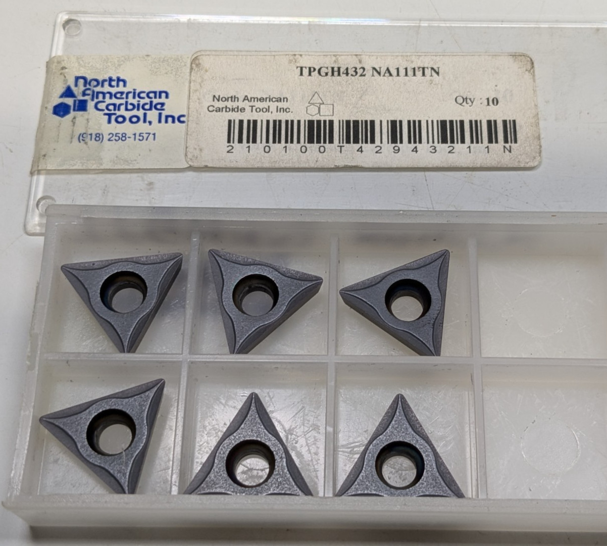 Qty 6 North American Carbide Inserts TPGH432 Grade: NA111TN