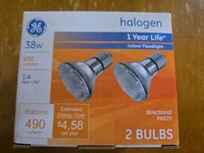 GE Energy Efficient Lighting Floodlight 69163 Halogen Bulb 38W 490 Lumens 2 Pack picture