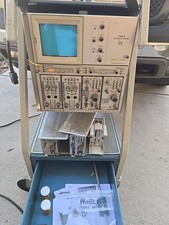 Vtg Tektronix 7704A Oscilloscope System 2x 7A12 7B85 7B80 Scope Cart W Extras picture