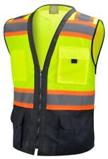 Surveyor Black/ Yellow Two Tones Safety Vest, ANSI/ ISEA  Photo ID Pocket (802) picture