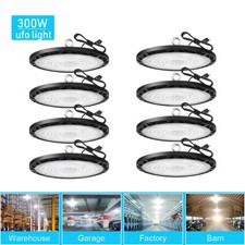 8Pack 300W UFO LED High Bay Light Commercial Industrial Factory Warehouse Light picture