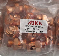 10-PACK ASKA SB-4U COPPER SPLIT BOLT GROUNDING CLAMP CONNECTORS 4-8 AWG SOLID picture