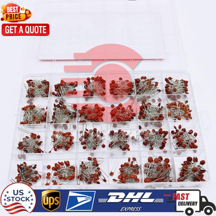 960Pcs/Lot X 2PF-0.1UF 50V 24Value*40Pcs Ceramic Capacitor Assortment Kit US