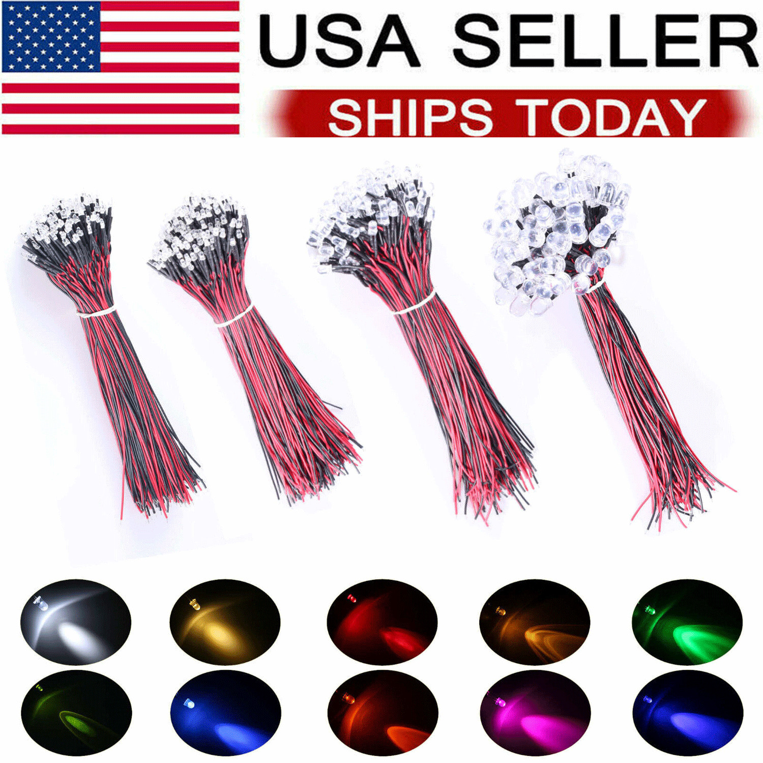 5/10Pcs New 3mm 5mm Pre Wired LED DC9-12V Lights Emitting Diodes 5/10Pcs New 3mm 5mm Pre Wired LED DC9-12V Lights Emitting Diodes