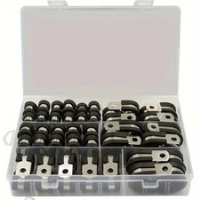 52PCS Wire Cable Clamps Set-Stainless Steel 304 Cushioned Loom Cable Rubber picture