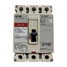 Eaton HFD3100 100A 3-Pole 600V Industrial Circuit Breaker HFD 65k picture