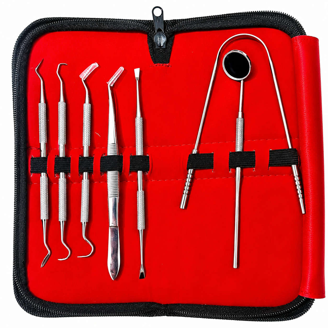 7 Pcs Dental Instrument Set Stainless Steel, Tartar, Plaque, Scaler, Teeth Clean 7 Pcs Dental Instrument Set Stainless Steel, Tartar, Plaque, Scaler, Teeth Clean