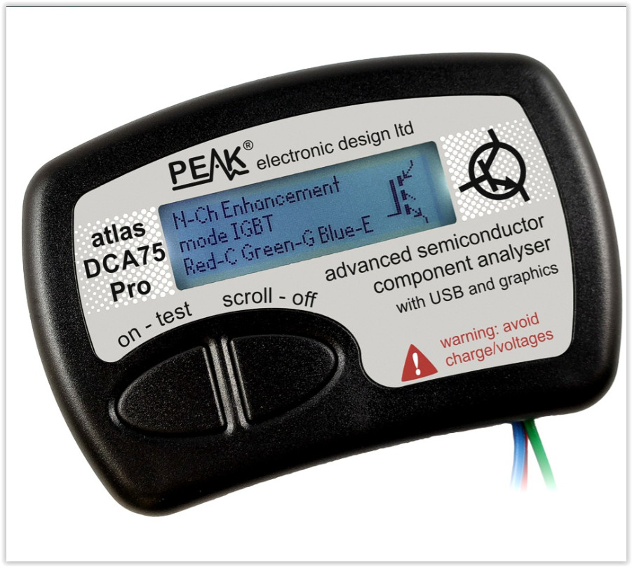 Atlas DCA75 Semiconductor Tester with Curve Tracing Capability on a PC, 