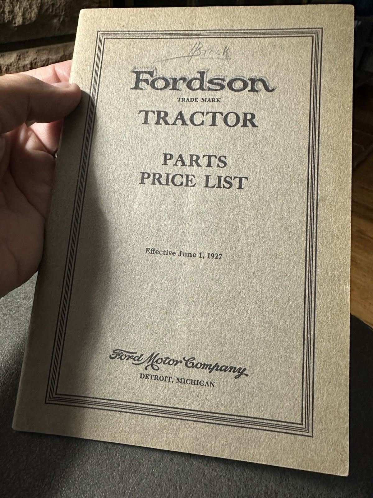 Vintage Fordson Tractor Parts List 1927 Vintage Fordson Tractor Parts List 1927
