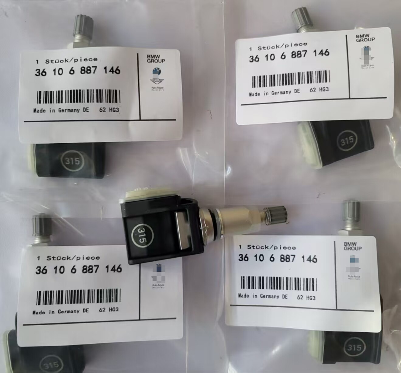 4 Pcs NEW OEM TPMS Tire Pressure Monitoring Sensor 315 mhz For BMW 36106887146 4 Pcs NEW OEM TPMS Tire Pressure Monitoring Sensor 315 mhz For BMW 36106887146