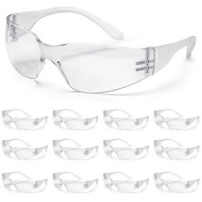 12 Pack Pair Protective Safety Glasses Clear Lens Eyewear Anti Scratch Work picture