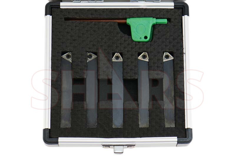 Shars 5PC 3/8 in. Indexable Turning Tool Bit Set TCMT Inserts New 6]