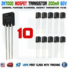 10pcs 2N7000 MOSFET N-CHANNEL 60 Volts 0.2 Amps Field Effect Transistor TO-92 picture