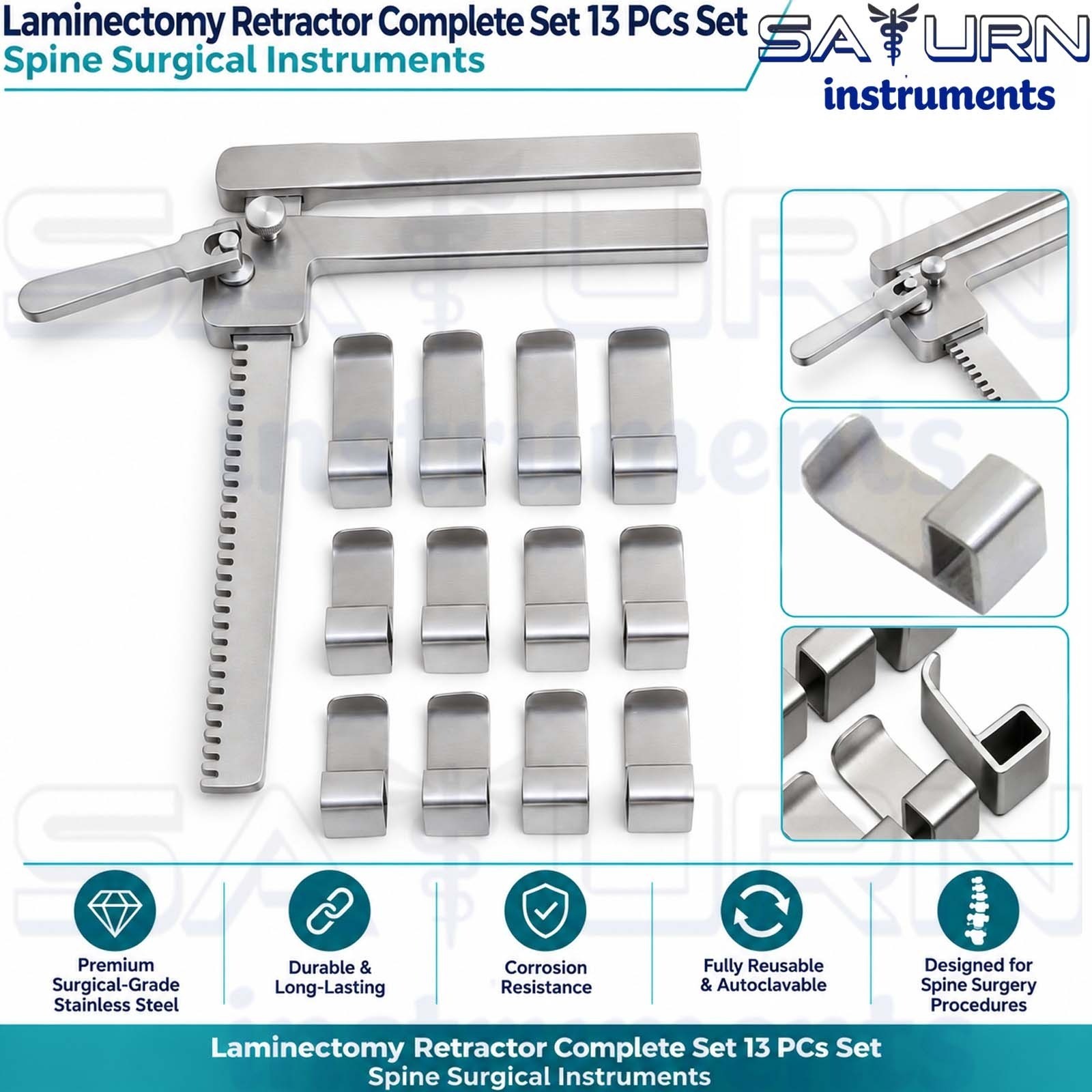 Laminectomy Retractor13 Pieces Set Spine Surgical Instruments 50 60 70mm A+ CE Laminectomy Retractor13 Pieces Set Spine Surgical Instruments 50 60 70mm A+ CE