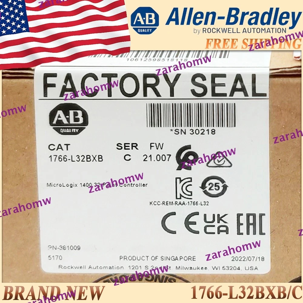 1PC New Sealed AB 1766-L32BXB/C MicroLogix 1400 32 Point Controller US 1PC New Sealed AB 1766-L32BXB/C MicroLogix 1400 32 Point Controller US