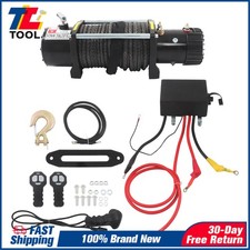 12000 lbs 12V Synthetic Rope Electric Winch 265:1 Ratio Wireless + Wired Control picture