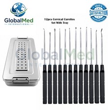 Lot Of 14 Codman Microdiscectomy Karlin Cervical Curettes Set With Tray picture
