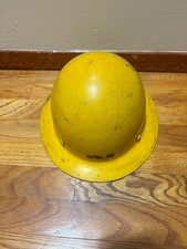 Vintage Jackson Fiberglass Hard Hat Yellow Full Brim Kaiser Nelson Co Cleveland picture