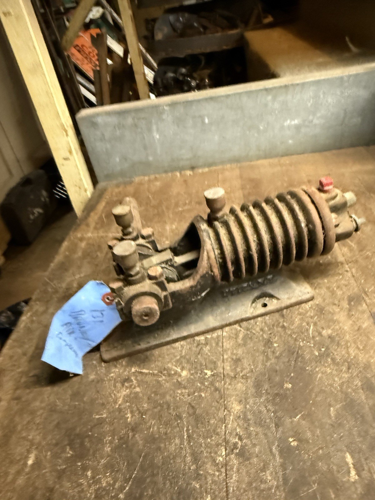Antique Brunner Utica NY Model Scale Air Compressor Hit & Miss Engine Motor USA Antique Brunner Utica NY Model Scale Air Compressor Hit & Miss Engine Motor USA
