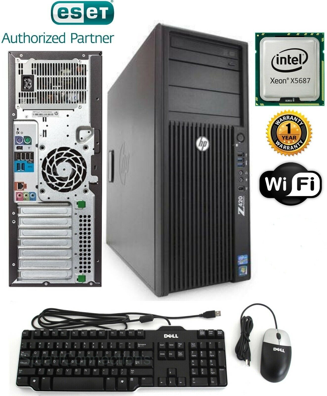 HP Workstation Z420 Tower PC Intel Xeon 3.60GHz 4GB 120GB SSD  Windows 10 Pro