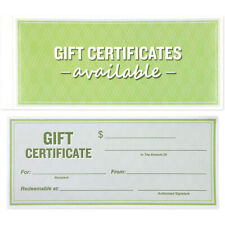 50 Sheet Gift Certificate Paper Coupon Book for Small Businesses, 8.5 x 3.5 Inch picture