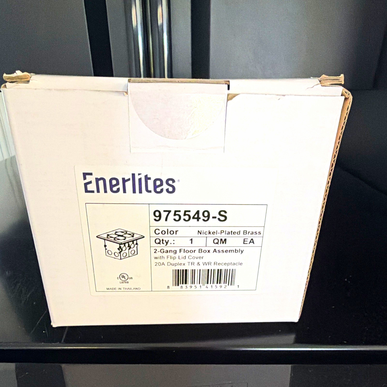 Enerlites 975549-S 2-Gang Floor Box Nickel-Plated Brass Flip Lid 20A Duplex Enerlites 975549-S 2-Gang Floor Box Nickel-Plated Brass Flip Lid 20A Duplex