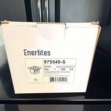 Enerlites 975549-S 2-Gang Floor Box Nickel-Plated Brass Flip Lid 20A Duplex picture