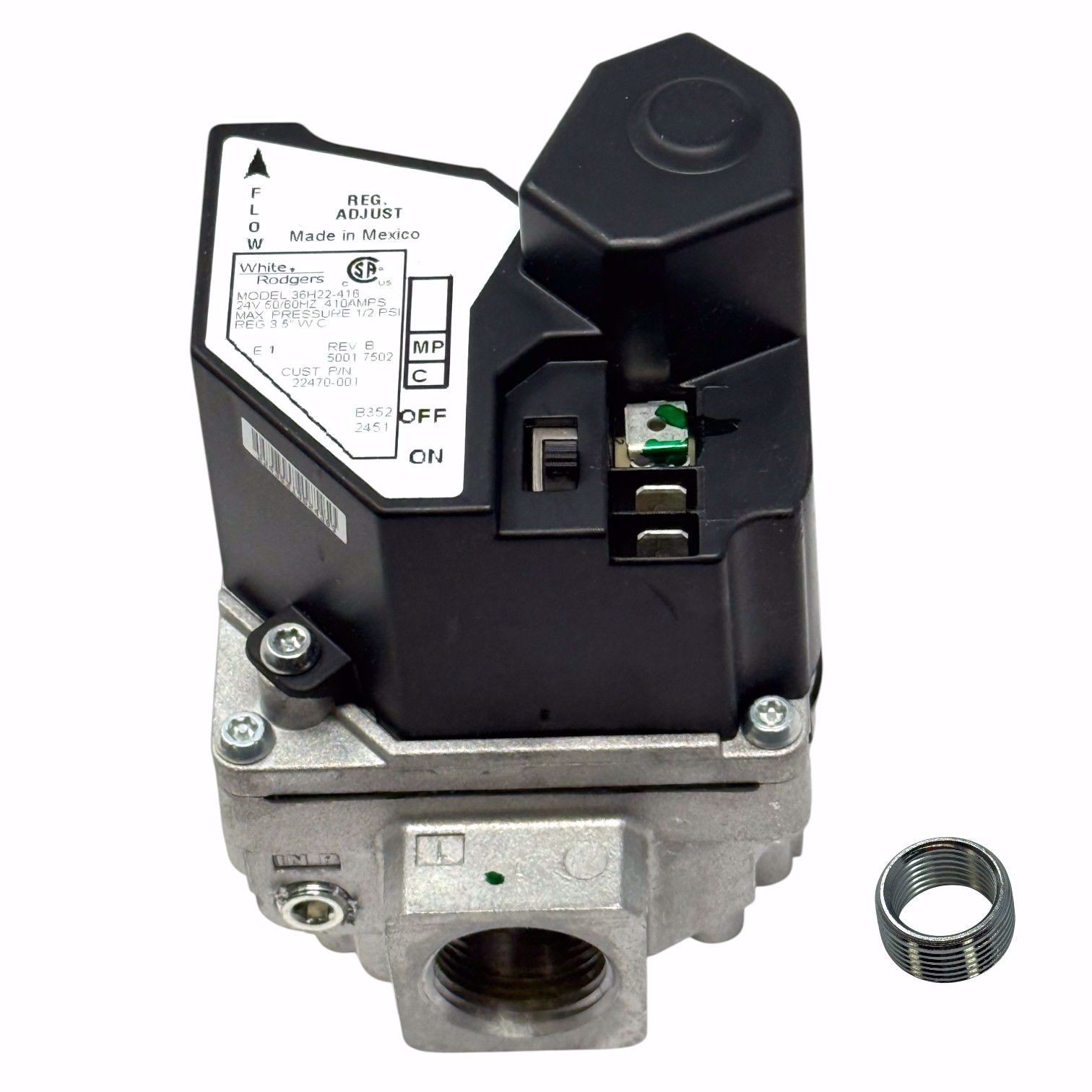 BECKETT 22470U White-Rodgers 36H22-418 GAS VALVE FOR CG4 BURNER