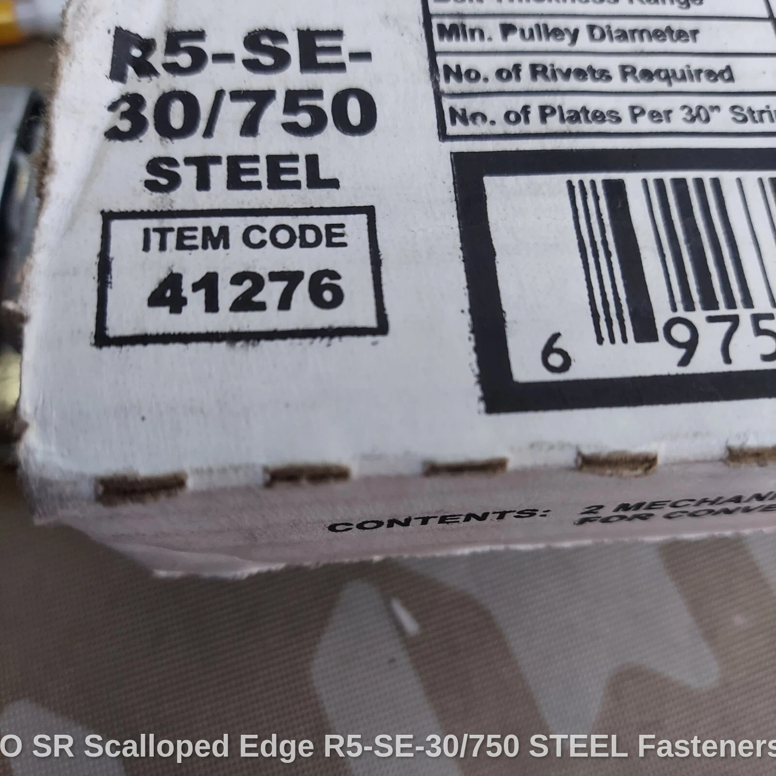 FLEXCO SR Scalloped Edge R5-SE-30/750 STEEL Fasteners 41276 FLEXCO SR Scalloped Edge R5-SE-30/750 STEEL Fasteners 41276