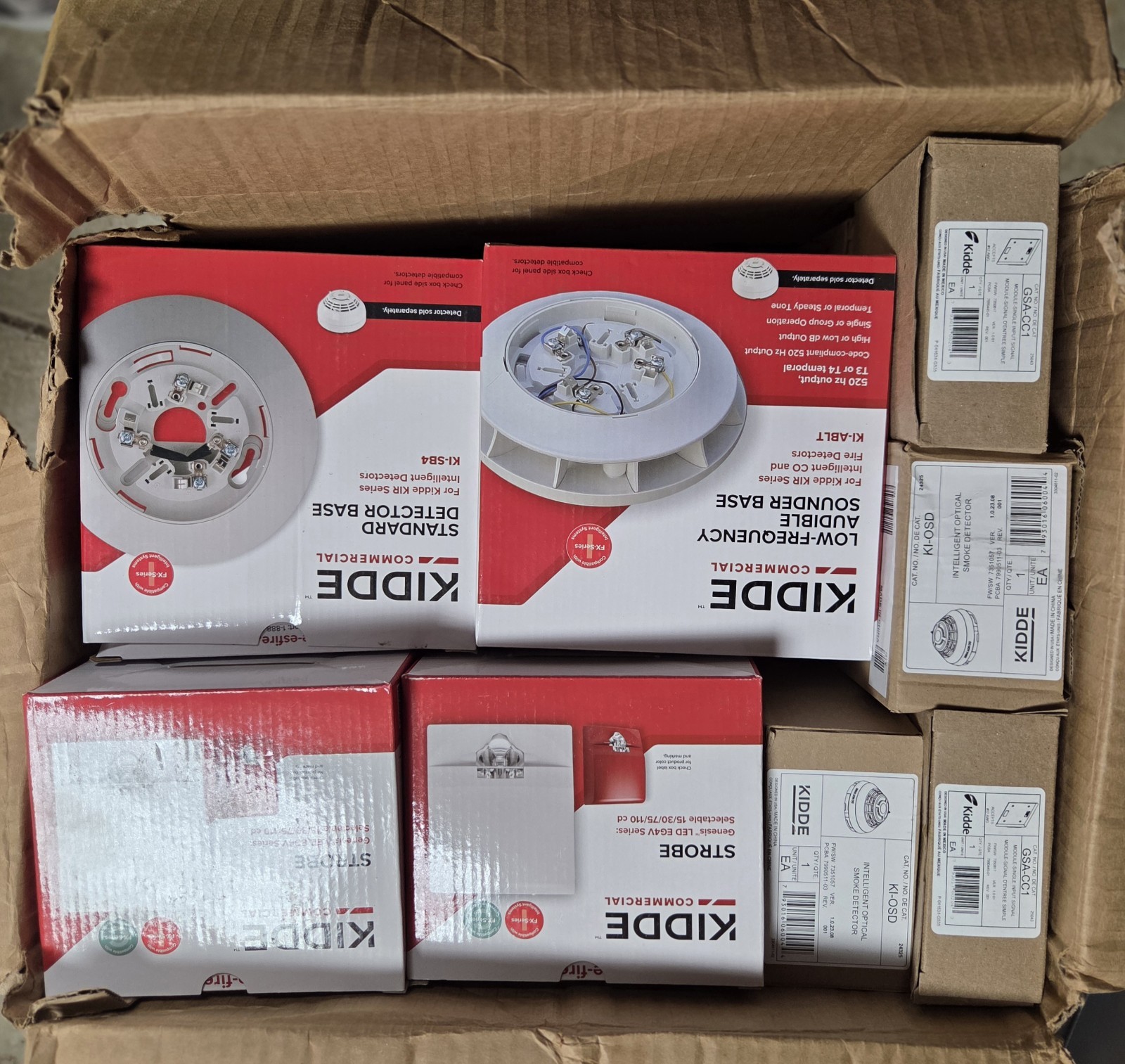 Kidde Fire Alarm Device Lot NEW KI-SB4 KI-OSD ED4VWF GSA-CC1 KI-ABLT Qty 28