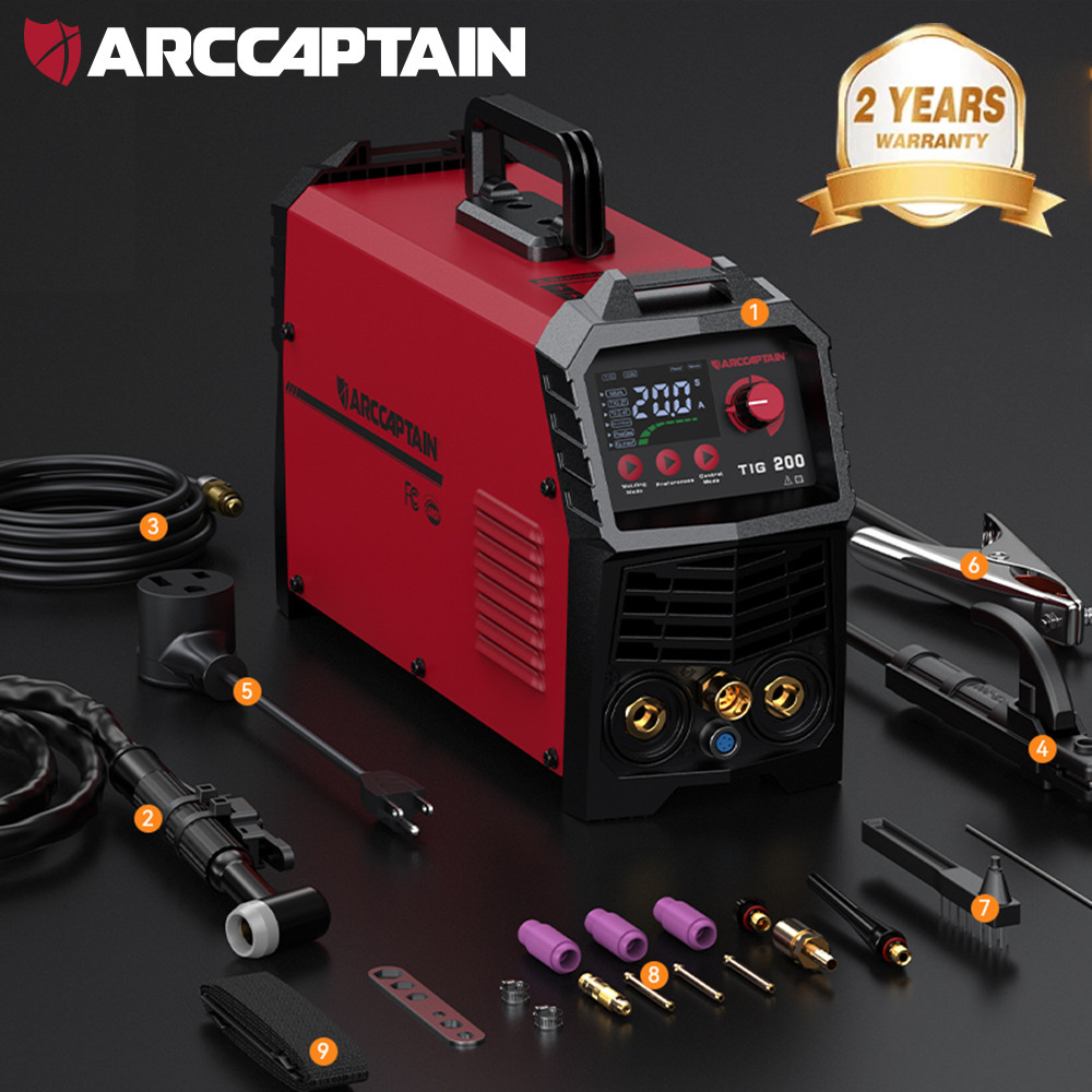 ARCCAPTAIN TIG Welder 200A High Frequency Dual Voltage TIG/Stick/Arc 110v/220v ARCCAPTAIN TIG Welder 200A High Frequency Dual Voltage TIG/Stick/Arc 110v/220v