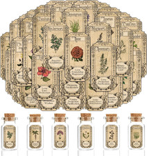 68Pcs Herb Stickers Lables for Jars Vintage Spice Apothecary Herb Spice Labels picture