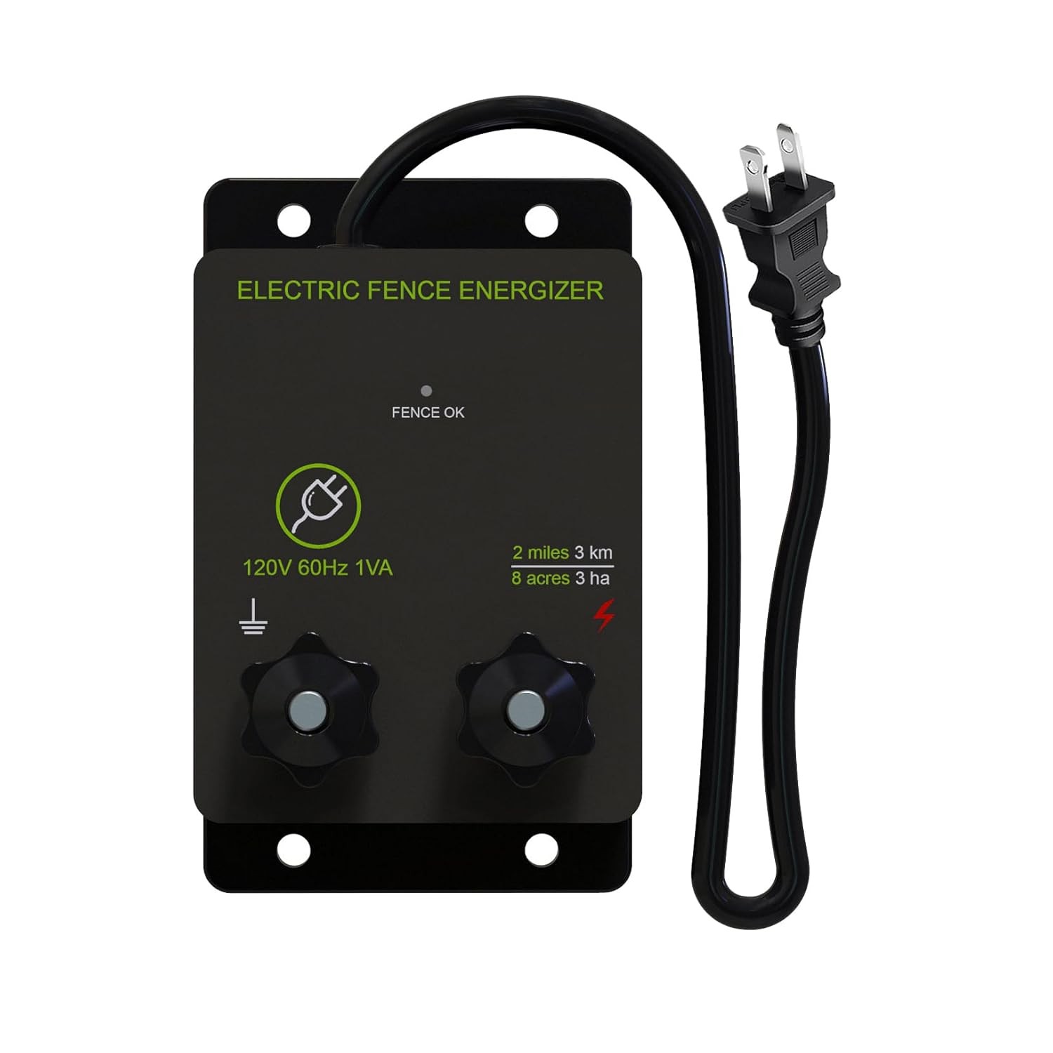 2 Mile Electric Fence Energizer for Preventing Wild Animals 8 Acres 120 Volt 2 Mile Electric Fence Energizer for Preventing Wild Animals 8 Acres 120 Volt