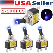 Blue LED Light 3Pin Rocker Toggle ON/Off Switch 30A 12V for Car Boat Marine Lot picture